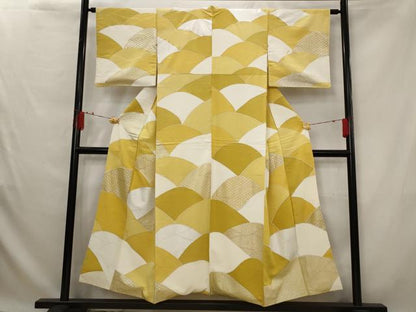 平和屋着物■上質な小紋　青海波文　銀彩　正絹　逸品　AABG2971st