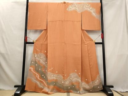 平和屋着物■訪問着　絞り　刺繍　道長花文　金糸　金彩　正絹　逸品　AABG2975st