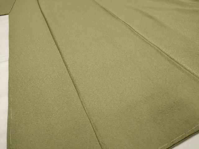 平和屋着物■上質な色無地　紋意匠　根岸色　正絹　逸品　未使用　AABG2978st
