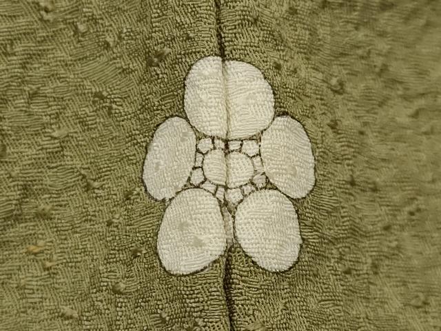 平和屋着物■上質な色無地　紋意匠　根岸色　正絹　逸品　未使用　AABG2978st