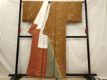 平和屋着物■訪問着　地紙花文　暈し染め　金彩　正絹　逸品　AABG2979st