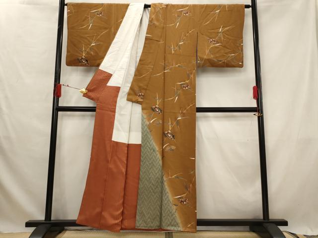 平和屋着物■訪問着　地紙花文　暈し染め　金彩　正絹　逸品　AABG2979st