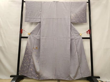 平和屋着物■訪問着　扇花文　松葉文　暈し染め　金彩　正絹　逸品　AABG2980st