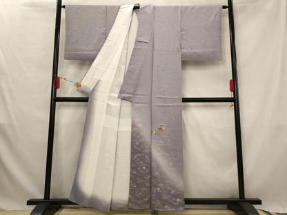 平和屋着物■訪問着　扇花文　松葉文　暈し染め　金彩　正絹　逸品　AABG2980st