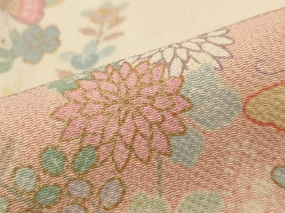 平和屋着物■訪問着　花蝶文　暈し染め　正絹　逸品　AABG2983st