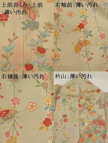 平和屋着物■訪問着　花蝶文　暈し染め　正絹　逸品　AABG2983st