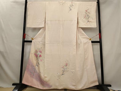 平和屋着物■訪問着　草花文　暈し染め　金銀彩　正絹　逸品　AABG2989st
