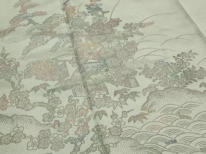平和屋着物■訪問着　風景花文　やまと誂製　正絹　逸品　未使用　AABG2990st