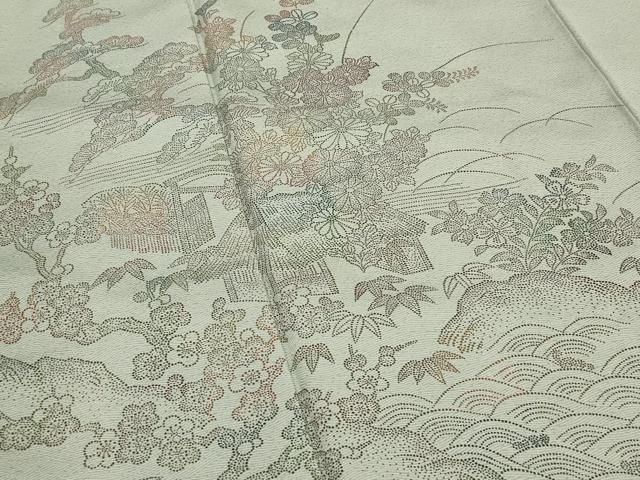 平和屋着物■訪問着　風景花文　やまと誂製　正絹　逸品　未使用　AABG2990st