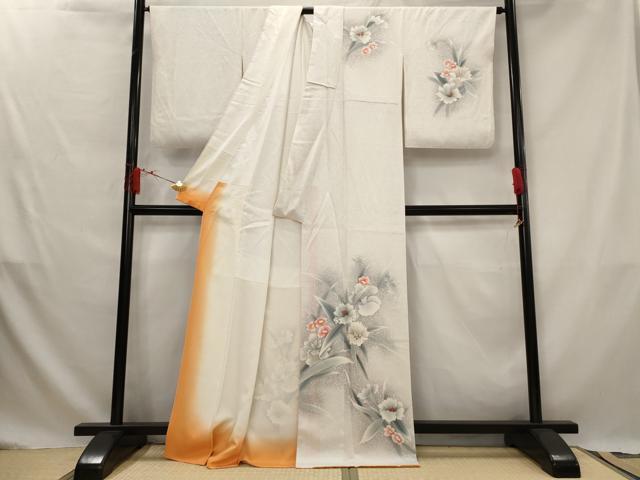 平和屋着物■訪問着　草花文　暈し染め　正絹　逸品　AABG2991st
