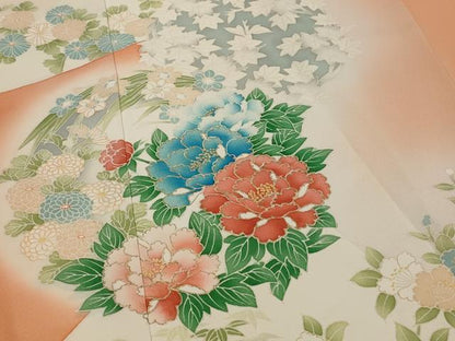平和屋着物■訪問着　花丸文　暈し染め　金彩　正絹　逸品　未使用　AABG2992st