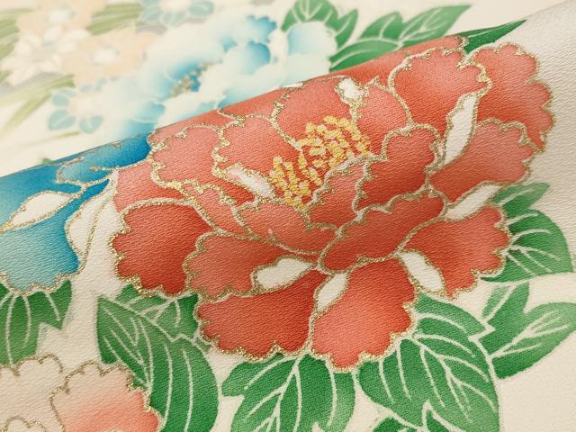 平和屋着物■訪問着　花丸文　暈し染め　金彩　正絹　逸品　未使用　AABG2992st