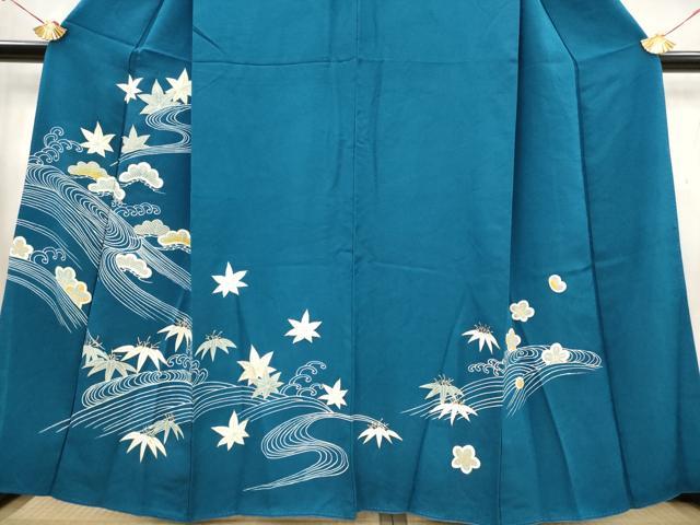 平和屋着物■訪問着　流水松竹梅文　金彩　正絹　逸品　AABG2993st