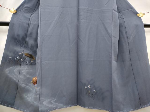 平和屋着物■訪問着　手描き　文箱花文　暈し染め　金彩　正絹　逸品　未使用　AABG2996st
