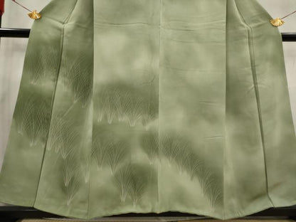 平和屋着物■訪問着　草葉文　暈し染め　正絹　逸品　AABG2997st