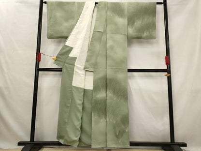 平和屋着物■訪問着　草葉文　暈し染め　正絹　逸品　AABG2997st