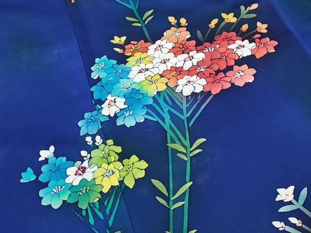 平和屋着物■訪問着　草花文　暈し染め　正絹　逸品　AABG2999st