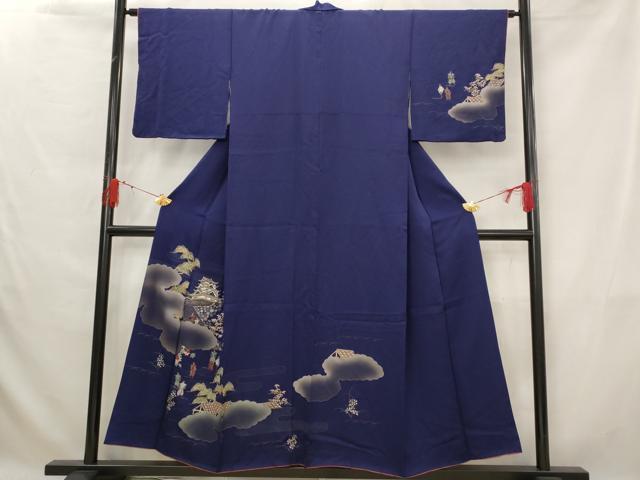 平和屋着物■訪問着　人物風景文　暈し染め　金彩　正絹　逸品　AABG3000st