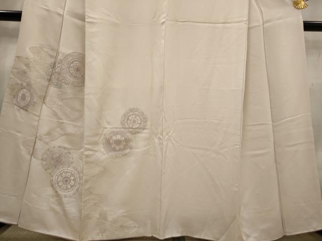 平和屋着物■中国三大刺繍　相良刺繍　訪問着　流水花絵皿文　銀糸　正絹　逸品　AABG3001st