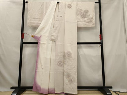 平和屋着物■中国三大刺繍　相良刺繍　訪問着　流水花絵皿文　銀糸　正絹　逸品　AABG3001st