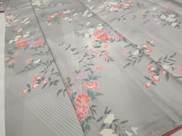 平和屋着物■上質な小紋　草花文　暈し染め　正絹　逸品　AABG3004st