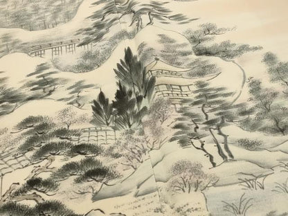 平和屋着物■訪問着　手描き　風景文　暈し染め　正絹　逸品　AABG3010st