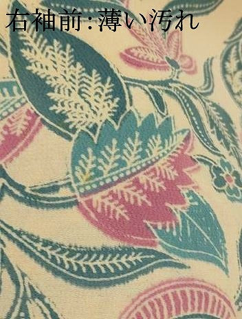 平和屋着物■上質な小紋　更紗花文　正絹　逸品　AABG3012st
