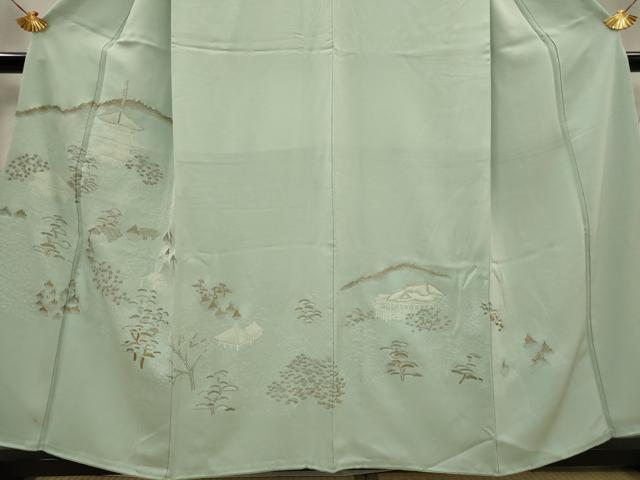 平和屋着物■豪華色留袖 刺繍 風景文 金銀糸 正絹 逸品 AABG3013st