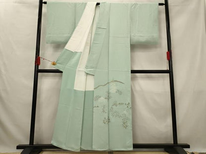 平和屋着物■豪華色留袖 刺繍 風景文 金銀糸 正絹 逸品 AABG3013st
