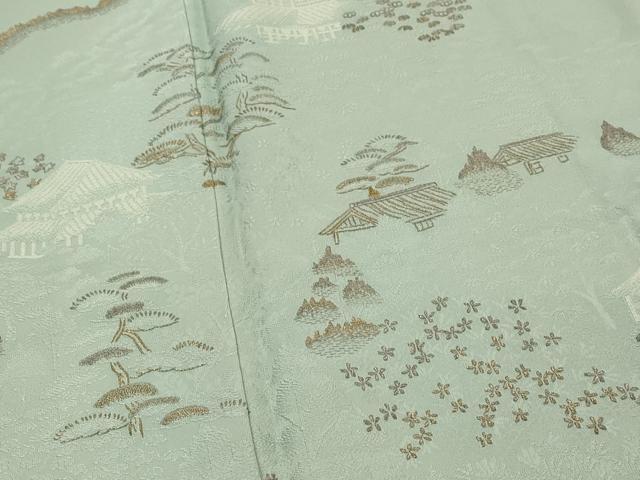 平和屋着物■豪華色留袖 刺繍 風景文 金銀糸 正絹 逸品 AABG3013st