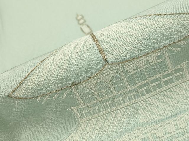 平和屋着物■豪華色留袖 刺繍 風景文 金銀糸 正絹 逸品 AABG3013st
