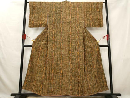 平和屋着物■上質な小紋 洋花文 正絹 逸品 AABG3016st