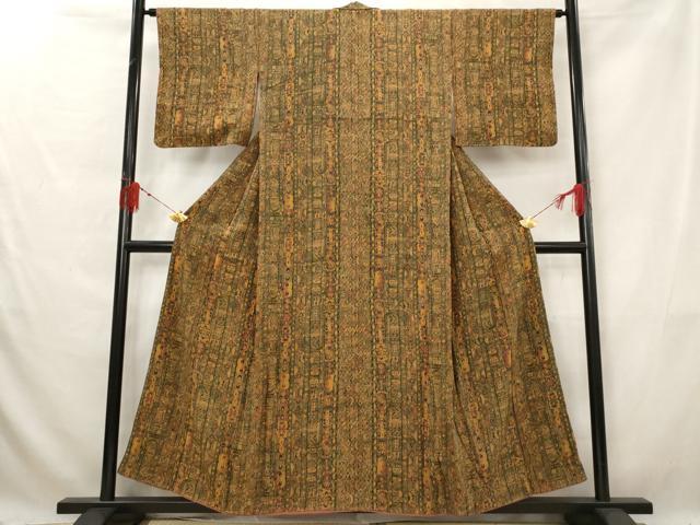 平和屋着物■上質な小紋 洋花文 正絹 逸品 AABG3016st