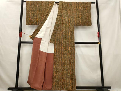 平和屋着物■上質な小紋 洋花文 正絹 逸品 AABG3016st