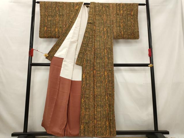 平和屋着物■上質な小紋 洋花文 正絹 逸品 AABG3016st