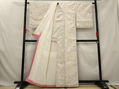 平和屋着物■上質な紬　舞花文　正絹　逸品　AABG3019st