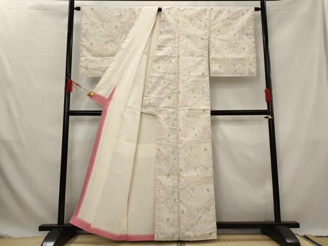 平和屋着物■上質な紬　舞花文　正絹　逸品　AABG3019st