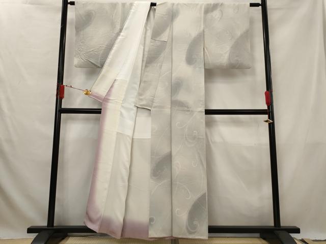 平和屋着物■上質な小紋　地紋起こし　唐草文様　暈し染め　正絹　逸品　AABG3026st