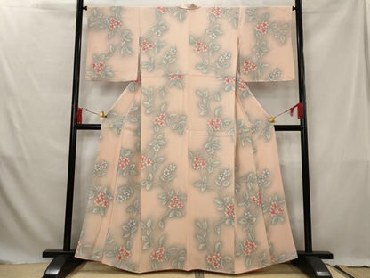 平和屋着物■上質な小紋　枝花文　暈し染め　正絹　逸品　AABG3029st