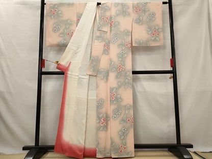 平和屋着物■上質な小紋　枝花文　暈し染め　正絹　逸品　AABG3029st