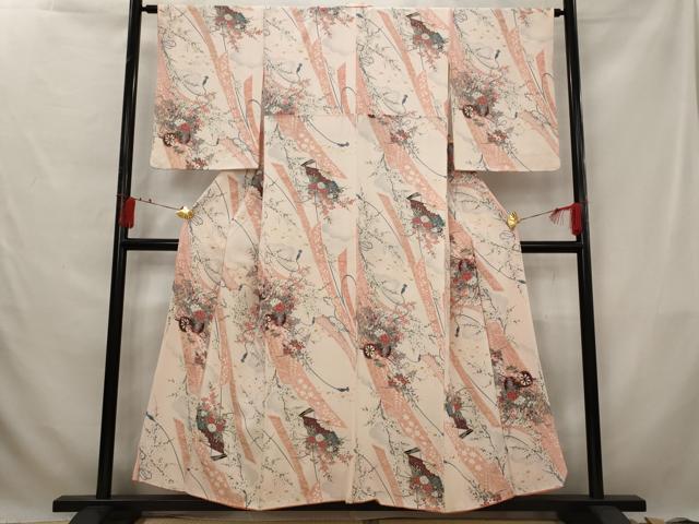 平和屋着物■上質な小紋　花車文　金彩　正絹　逸品　AABG3046st
