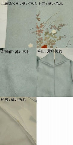 平和屋着物■訪問着　絞り　刺繍　流水草花文　金糸　金彩　正絹　逸品　AABG3047st