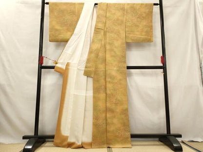 平和屋着物■上質な小紋　草花文　暈し染め　正絹　逸品　AABG3049st