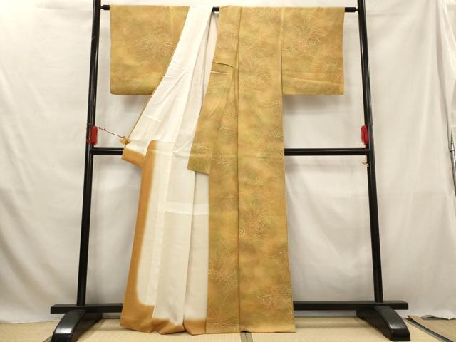 平和屋着物■上質な小紋　草花文　暈し染め　正絹　逸品　AABG3049st