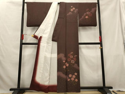 平和屋着物■訪問着　絞り　草花文　金彩　正絹　逸品　AABG3050st