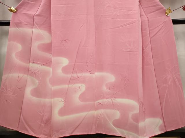 平和屋着物■訪問着　笹竹地紋　暈し染め　正絹　逸品　AABG3069st