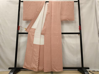 平和屋着物■上質な色無地　芝地紋　東雲色　正絹　逸品　AABG3072st