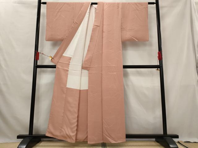 平和屋着物■上質な色無地　芝地紋　東雲色　正絹　逸品　AABG3072st