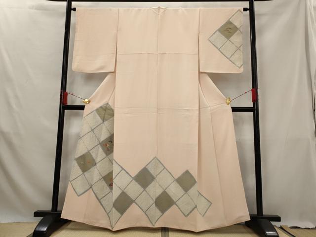 平和屋着物■訪問着　絞り　刺繍　松竹梅　金彩　正絹　逸品　AABG3075st