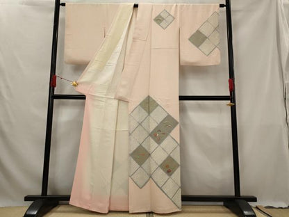 平和屋着物■訪問着　絞り　刺繍　松竹梅　金彩　正絹　逸品　AABG3075st